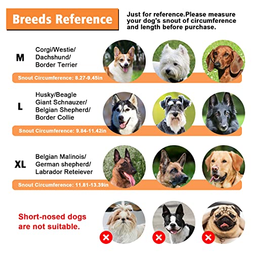 Ownpets Dog Muzzle, Adjustable Dog Basket Muzzle With Movable Cover To Prevent Biting, Chewing & Licking, Air Mesh Drinkable Dog Muzzle For Small, Medium Aggressive Dogs, M #TOP6