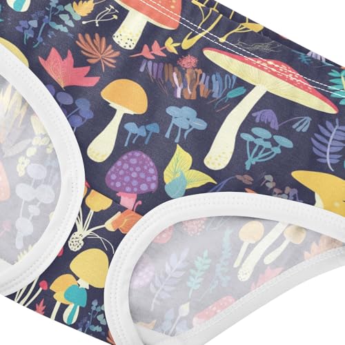 Wusikd Mushrooms Girls' Underwear Cotton Plants Colors Girls Briefs Soft Toddler Underwear 2T4