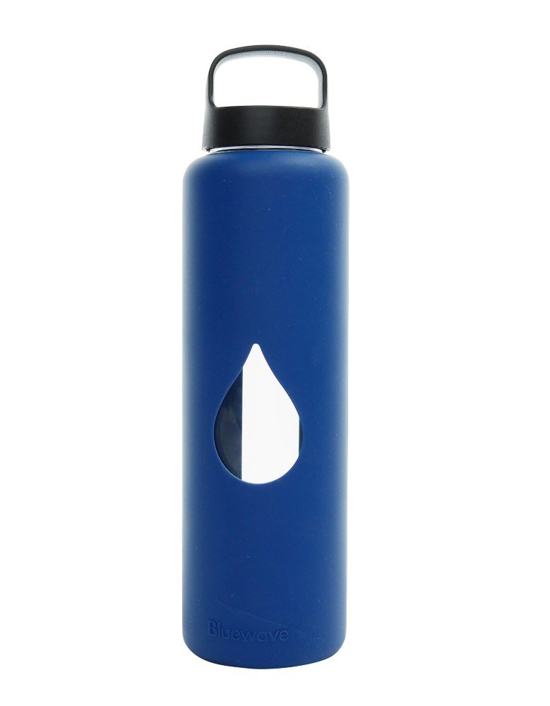 Bluewave LifestyleReusable Glass Water Bottle 750 ML 25 oz Blue