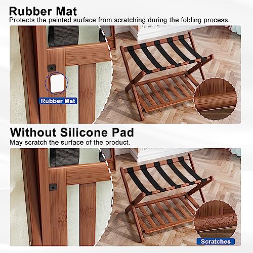 Smuxee ZXLJ008 Fully Assembled Walnut Luggage Racks Pack Of 2 thumb #3