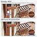 Smuxee Fully Assembled Walnut Luggage Rack, Upgraded Bamboo Foldable Suitcase Stand with 5 Nylon Straps, Luggage Holder with Shelf for Guest Room Bedroom Hotel
