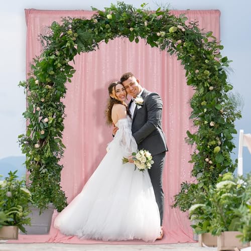 Image of PartyDelight Pink Sequin Backdrop 6x7ft 4 Inch Rod Pocket | Dense 3mm sequins on mesh backing with 4 inch rod pocket for full body photos ceremony arches party walls and stage displays