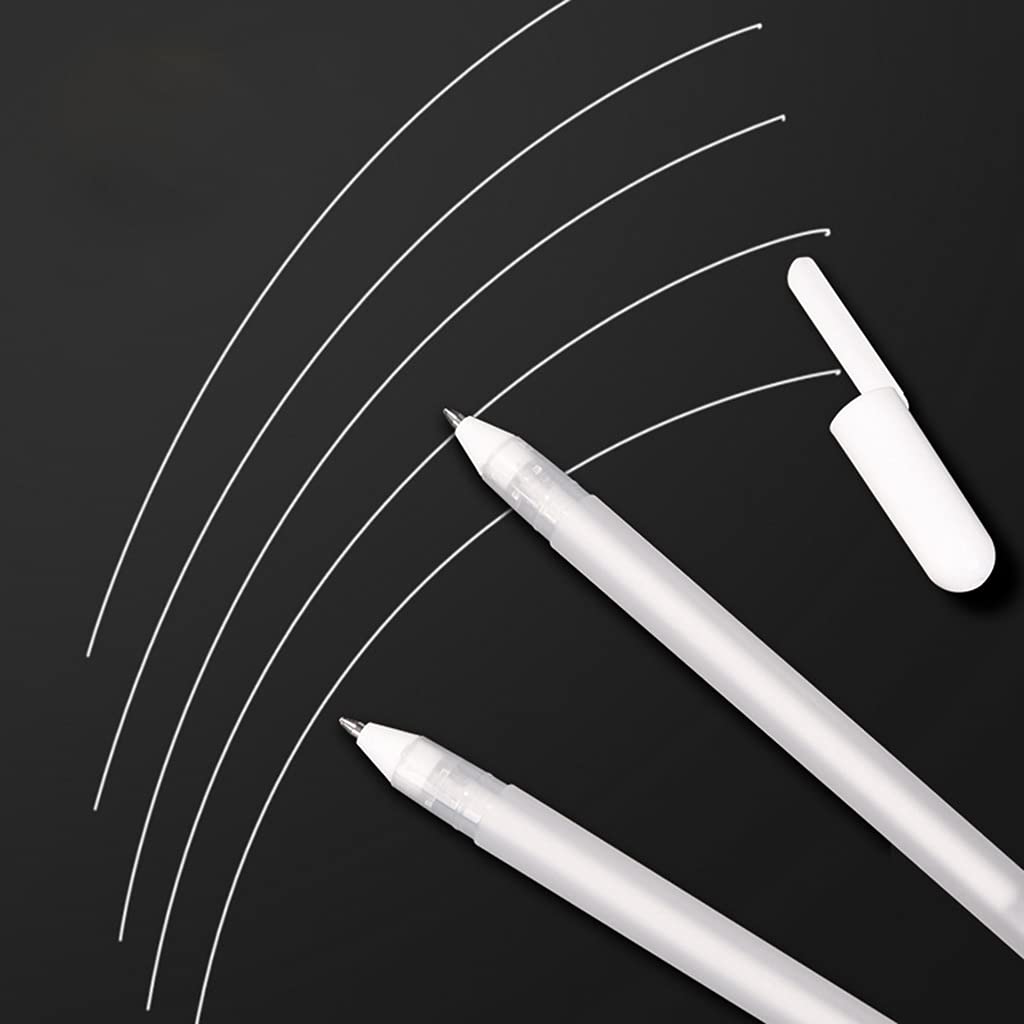 U-K 5 Pieces White Gel Pens White Highlighter 0 8Mm Gel Pen White Drawing Highlights Artist White Gel — view 4