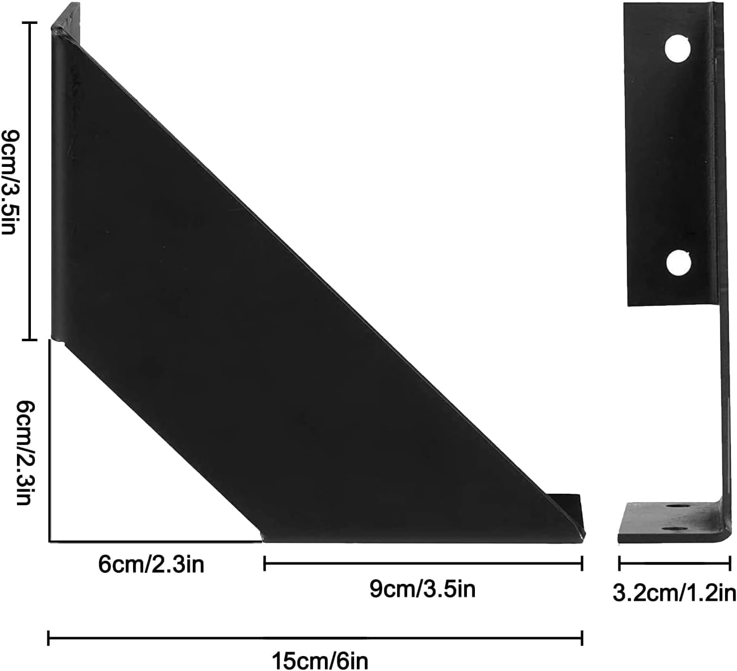 Étagere Murale, 4 Pièces Supports D'Étagère, 15cm Équerre Étagère Murale Noire, Équerre Étagere Murale de Étagères Robuste, Pour Supports D'Étagère Pour Cuisine, Jardin D'Étagères, Maisons de Café