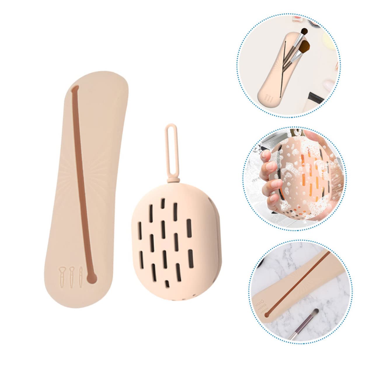 MAGICLULU 3 Juegos De Bolsa De Cosméticos De Huevo De Belleza Esponja Facial Soporte De Esponja De Maquillaje Soporte De Herramientas De Maquillaje De Silicona De a De Belleza