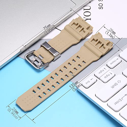 Image of Resin Replacement Watch Band Compatible with Casio GWG1000 GWG-1000GB Men's Sport Waterproof Watch Strap