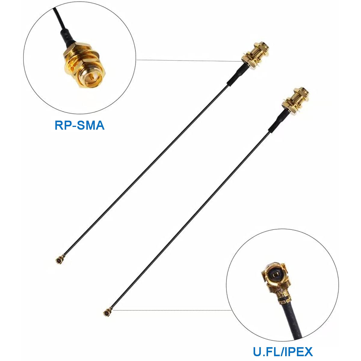 Greluma 2x8dBi 2.4/5/5.8GHz Dual Band WiFi RP-SMA Antenna maschio+2x21CM U.FL/IPEX a RP SMA Cavo Pigtail femmina per Mini PCIe Card Router wireless Ripetitore PC Desktop FPV UAV Drone P-S4 Build