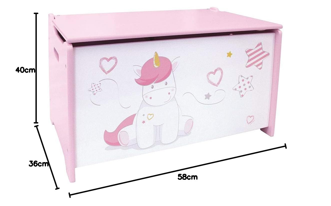 Fun House 713050 jednorożec skrzynka na zabawki dla dzieci, od 3 lat, biała, różowa