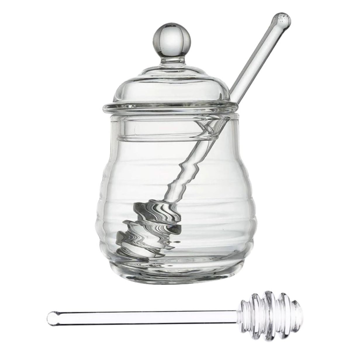 PRETYZOOM 1 Set Honey Pot Honey Jars Glass Honey Dispenser Glass Honey Jar Lidded Honey Container Shop Honey Jar Kitchen Storage Supplies Home Honey Container Transparent Honey Jar