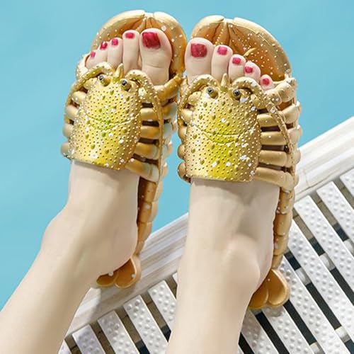 Image of JOYEAR Lobster Flip Flops - Slipper & Slide Pool Beach Shower Shoes in Deep Red