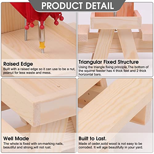 Squirrel Feeder Table, Wooden Squirrel Picnic Table Feeders For Outdoors, Funny Squirrel Feeder Corn Cob With Soild Structure (With Umbrella) #TOP4