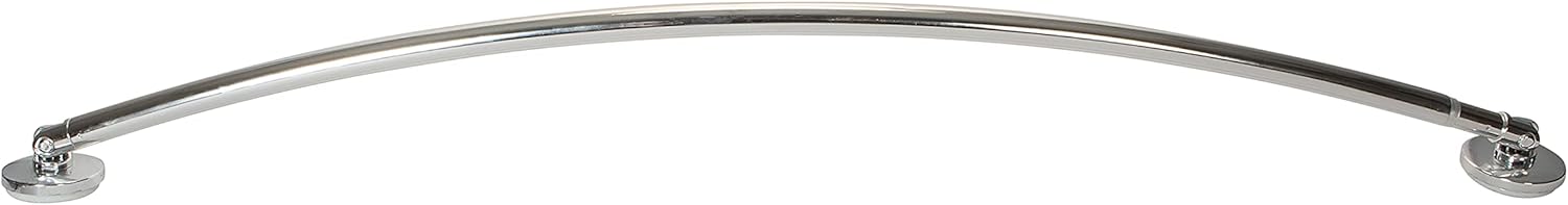 Bath Bliss Tension, Adjustable, Easy to Assemble, Hardware Included, Rust Proof, Suction Cup Mount Curved Shower Rod in Chrome