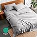 Bare Home Split Head Flex King Sheet Set - 1800 Ultra-Soft Microfiber Bed Sheets - Double Brushed - Deep Pockets - Easy Fit - 4 Piece Set - FlexTop King Bedding (Split Head Flex King, Light Grey)