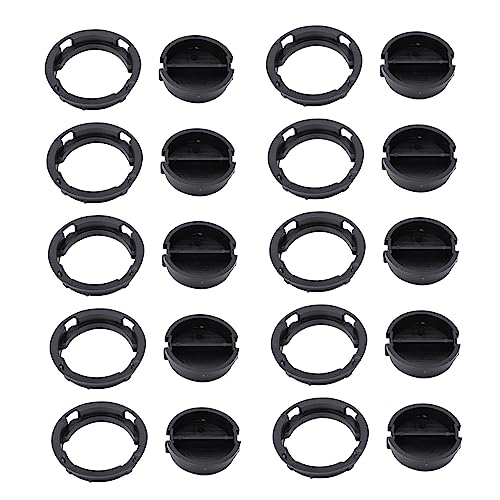 HOUDERCO 50Pcs Black Closure Plugs for Piggy Banks and Plaster Dolls Durable Plastic Stoppers for Coin Savings Fit Inserts for Deposit Boxes and Figurines