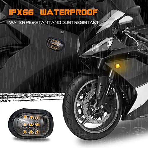 Quasco Flush Mount Motorcycle Turn Signals Smoked Led Lights Universal 10Mm Blinkers Compatible With Bmw Honda Kawasaki Suzuki Yamaha, Amber #TOP3