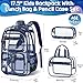 Fimibuke Clear Backpack for Boys, 3PCS Heavy Duty PVC Transparent Boys Backpack with Lunch Box & Pencil Case, School Stadium Event Approved Toddler School Bookbag for Preschool Kindergarten Elementary