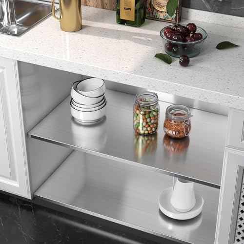 Image of HOME13 Wallpaper Self Adheisve Silver Brushed Contact Wallpaper Vinyl Removable Waterproof Kitchen Cabinet Countertop (24x147 Inches, Silver Brushed)