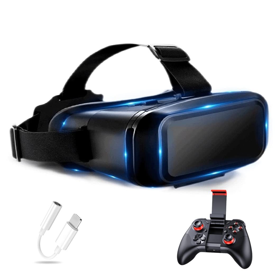 Occhiali VR, Visore Realtà Virtuale, Cuffie 3D VR Compatibile con Tutti Gli, Lente Regolabile per Film e Giochi 3D, per iPhone 13 Pro Max/13 Pro/13/12/11, per Samsung Galaxy S21, Huawei, Xiaomi