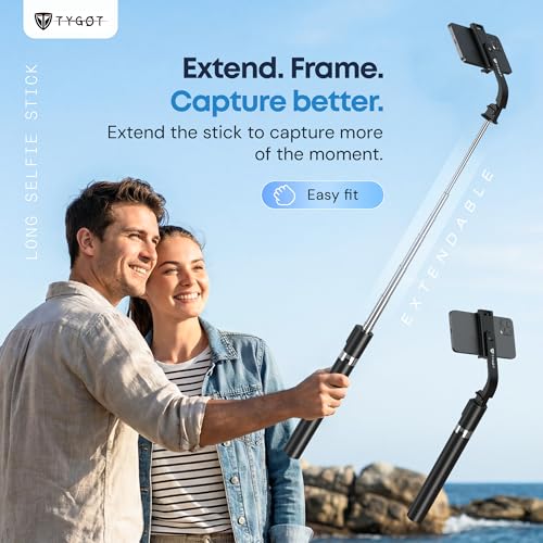 Image of Tygot T9 Selfie Stick Tripod, 67 Inch (170CM) Reinforced Tripod for Mobile Phone, Multi-Functional Bluetooth Long Selfie Stick for Travel,Vlogging,Compatible with iPhone and All Smartphones