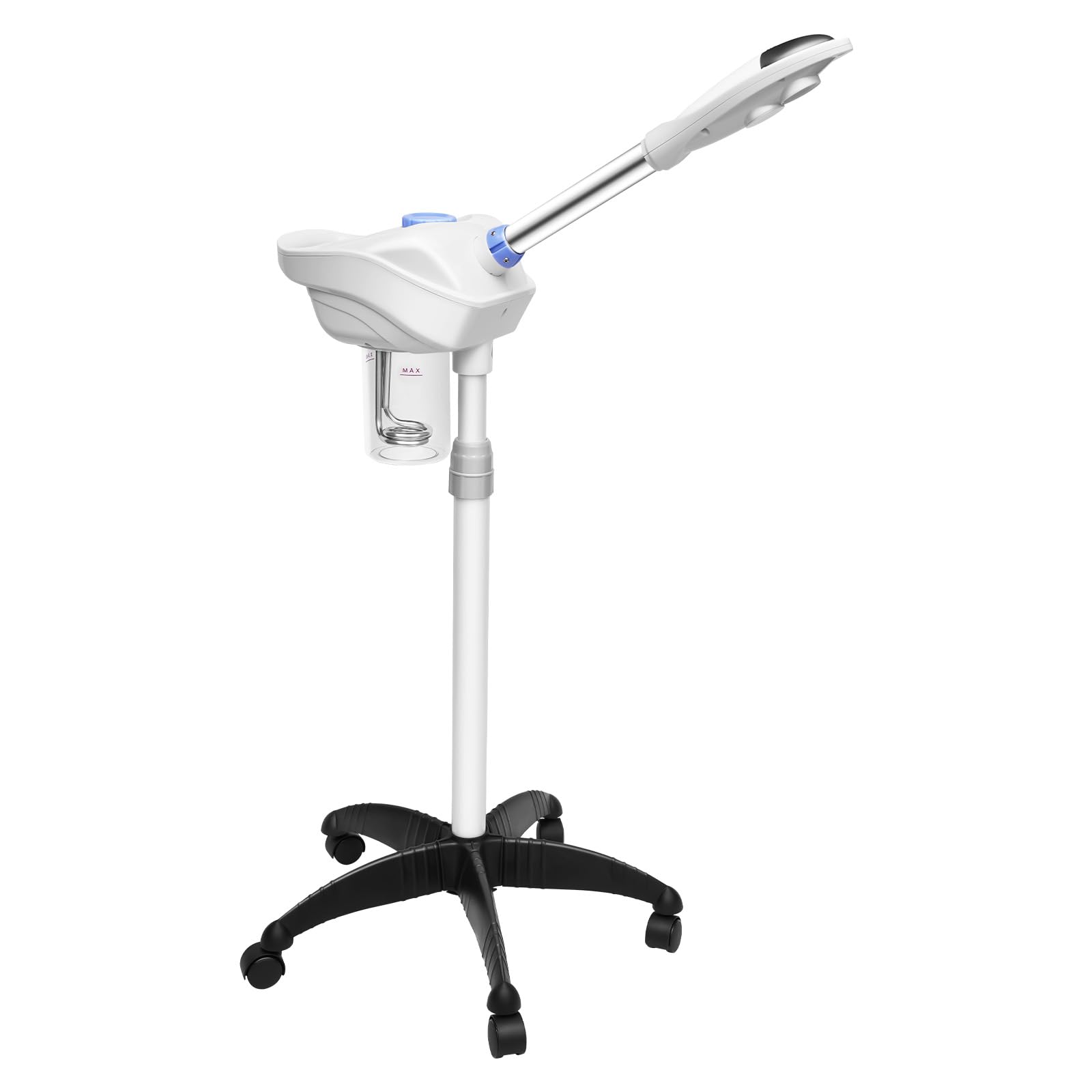 Vaporizador facial 2 en 1 de TuliperMood, vaporizador facial de ozono, 750 W, cosmético, altura ajustable, para salón de belleza, spa, casa, blanco, hidratante, antiacné, desintoxicante