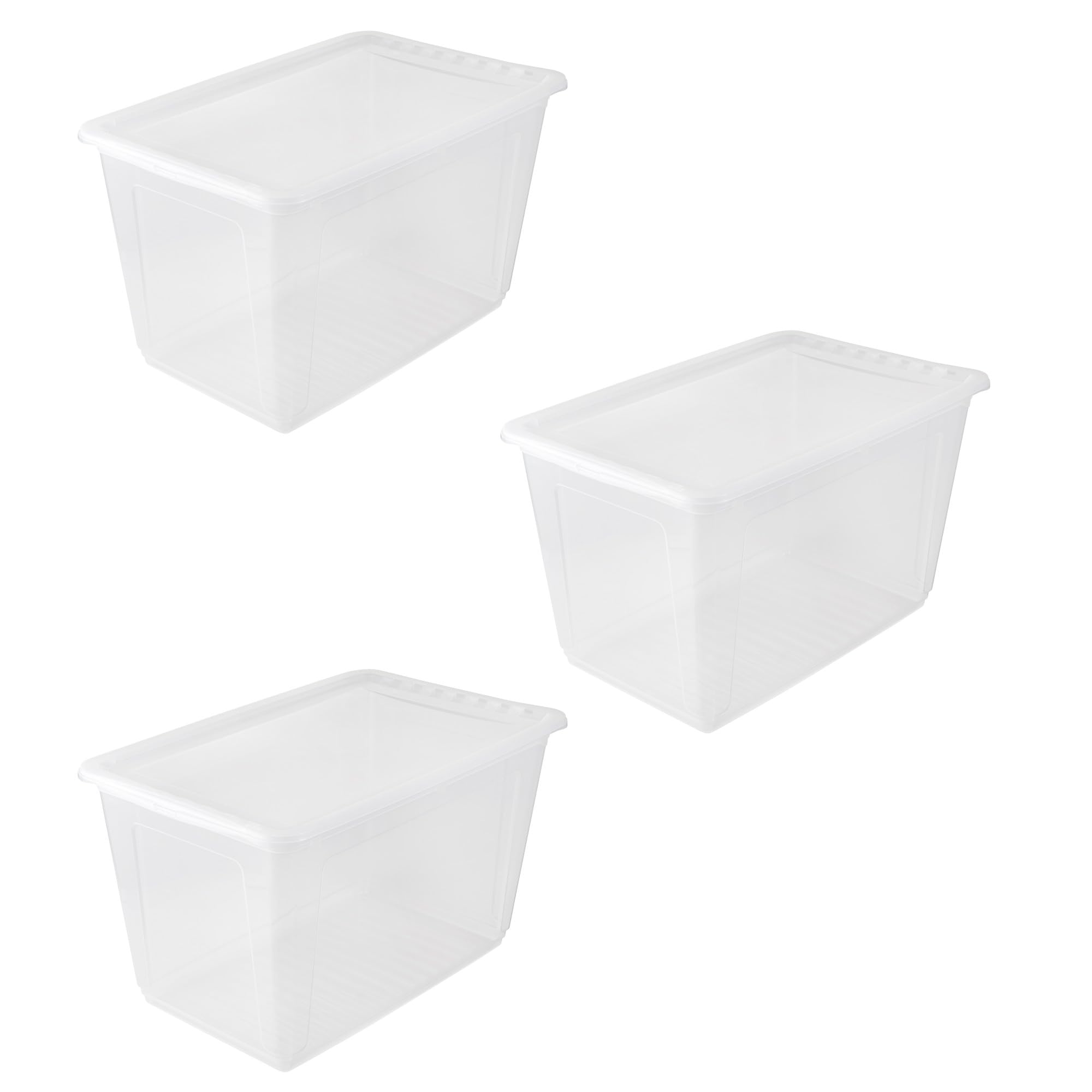keeeper bea 3x Aufbewahrungsbox mit Air Control System, 59 x 39 x 35 cm, 52 l, Transparent