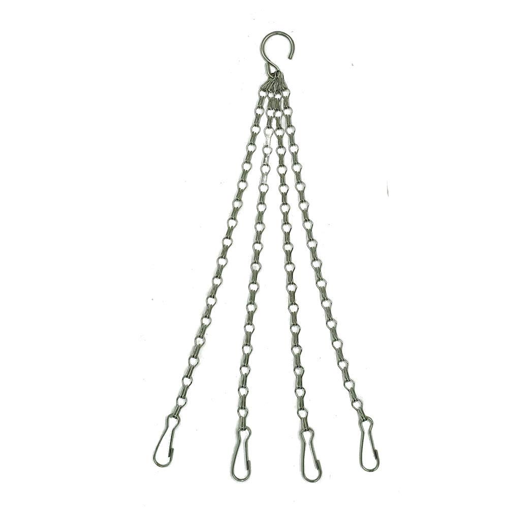 Gro Garden Products Hanging Basket Chains - 4 Strand Clip on For Hanging Baskets 42cm (16.5") long - Replacements - For 10" 12" & 14" Flower Hanging Baskets - Pack of 4