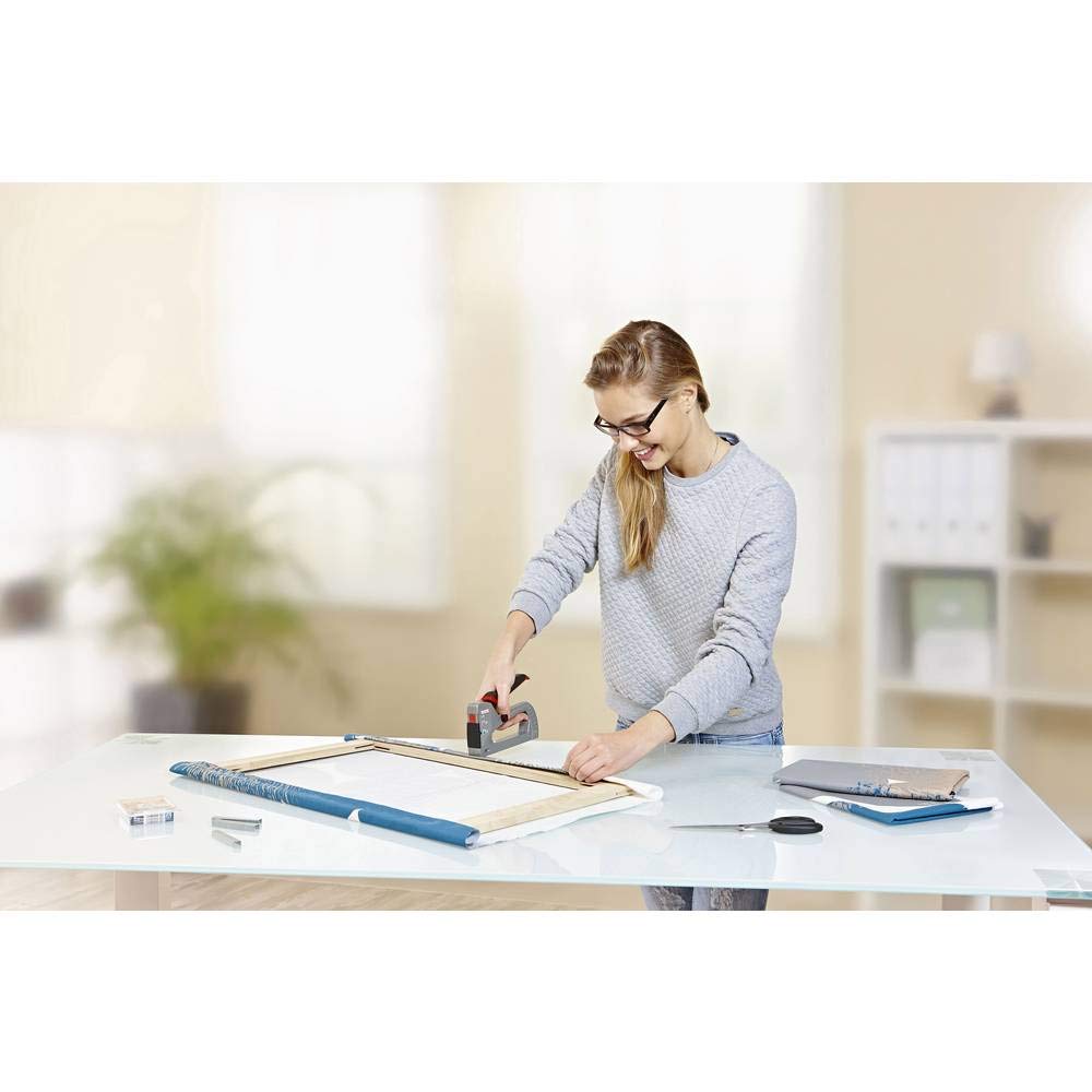 Novus Graffatrice manuale J-25 - Spillatrice professionale piccola in metallo con sistema di caricamento dal basso, sblocco di sicurezza per graffe da 4-10 mm