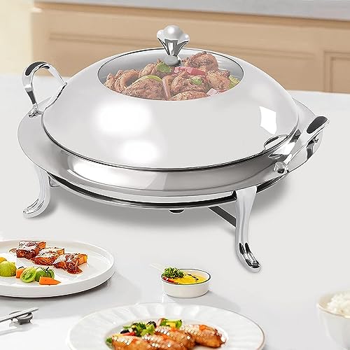 Calentador buffet redondo de acero inoxidable miniatura 5