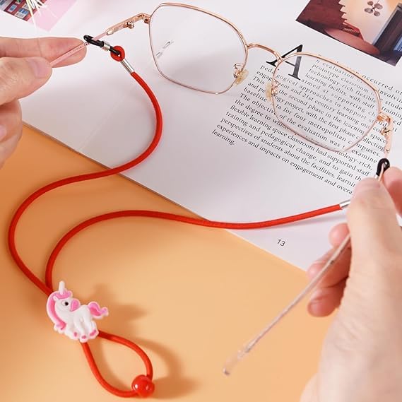 Luxiremi Einhorn Brillenband Eyewear Retainer, 4 Stück Junge Mädchen Sonnenbrille Brillenhalter Band, Brille Kette Lanyard Cord