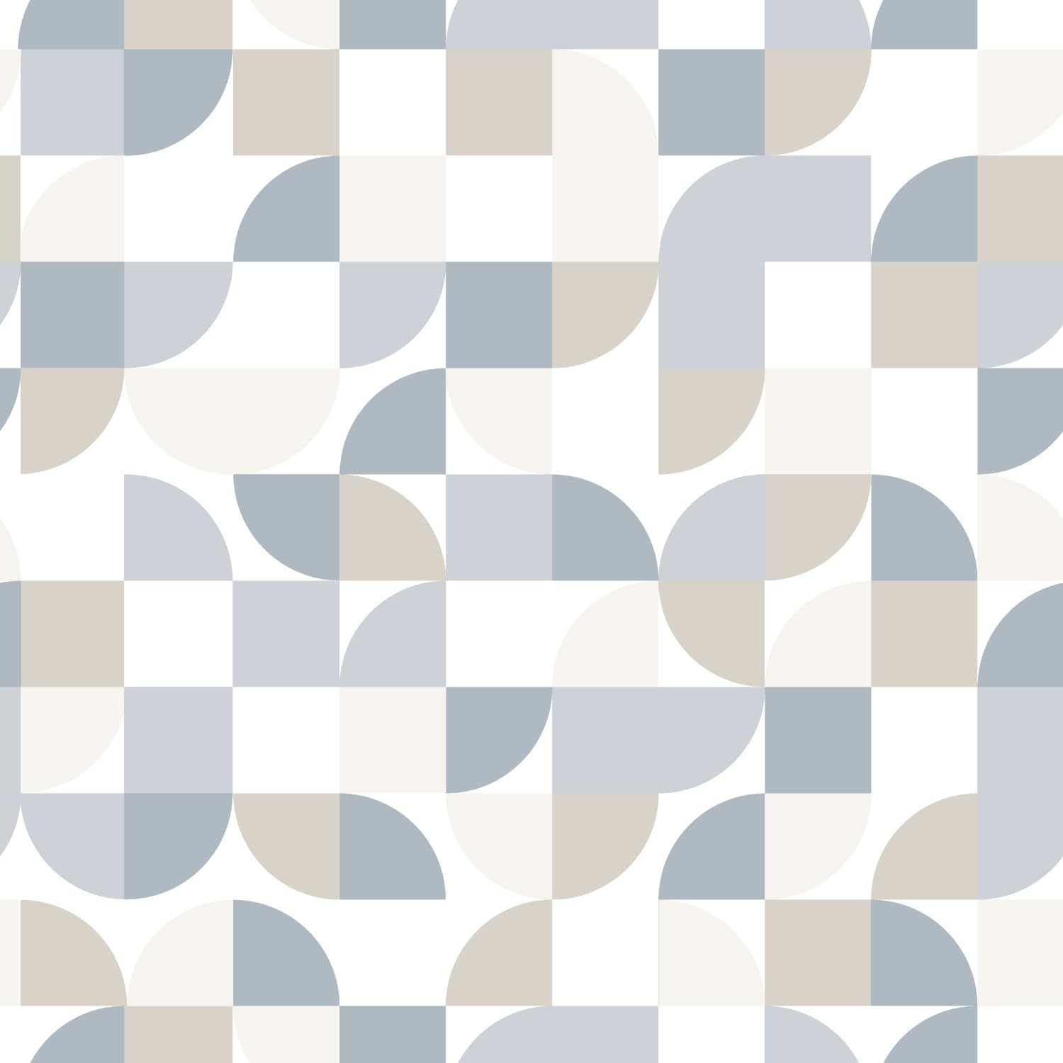 RoomMates RMK11362RL Blue Mid-Century Geometric Peel and Stick Wallpaper, 45.7 x 47.9 cm