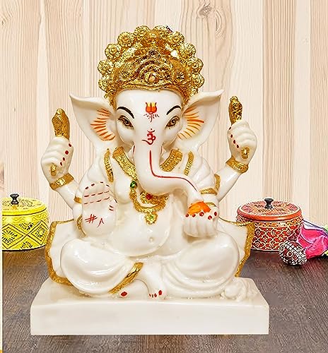 Cyan Collection Handicraft Marble Dust Large Ganesha Idol, Ganpat...