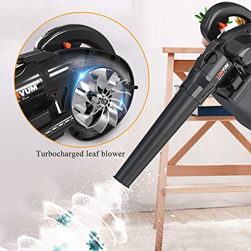 ACXZ Electric Corded Leaf Blower And Vacuum, 6-speed Variable Speed Handheld Cleaner Sweeper, 1.8m Power Cord, 2700W, Air Volume 10m³/min, Black (with Collection Bag) 2 ACXZ Electric Corded Leaf Blower And Vacuum, 6-speed Variable Speed Handheld Cleaner Sweeper, 1.8m Power Cord, 2700W, Air Volume 10m³/min, Black (with Collection Bag) - Image 2