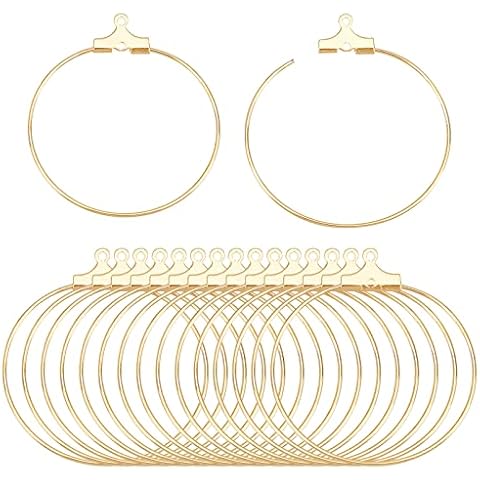 BENECREAT 40pcs Boucles d'oreilles en Laiton Cover