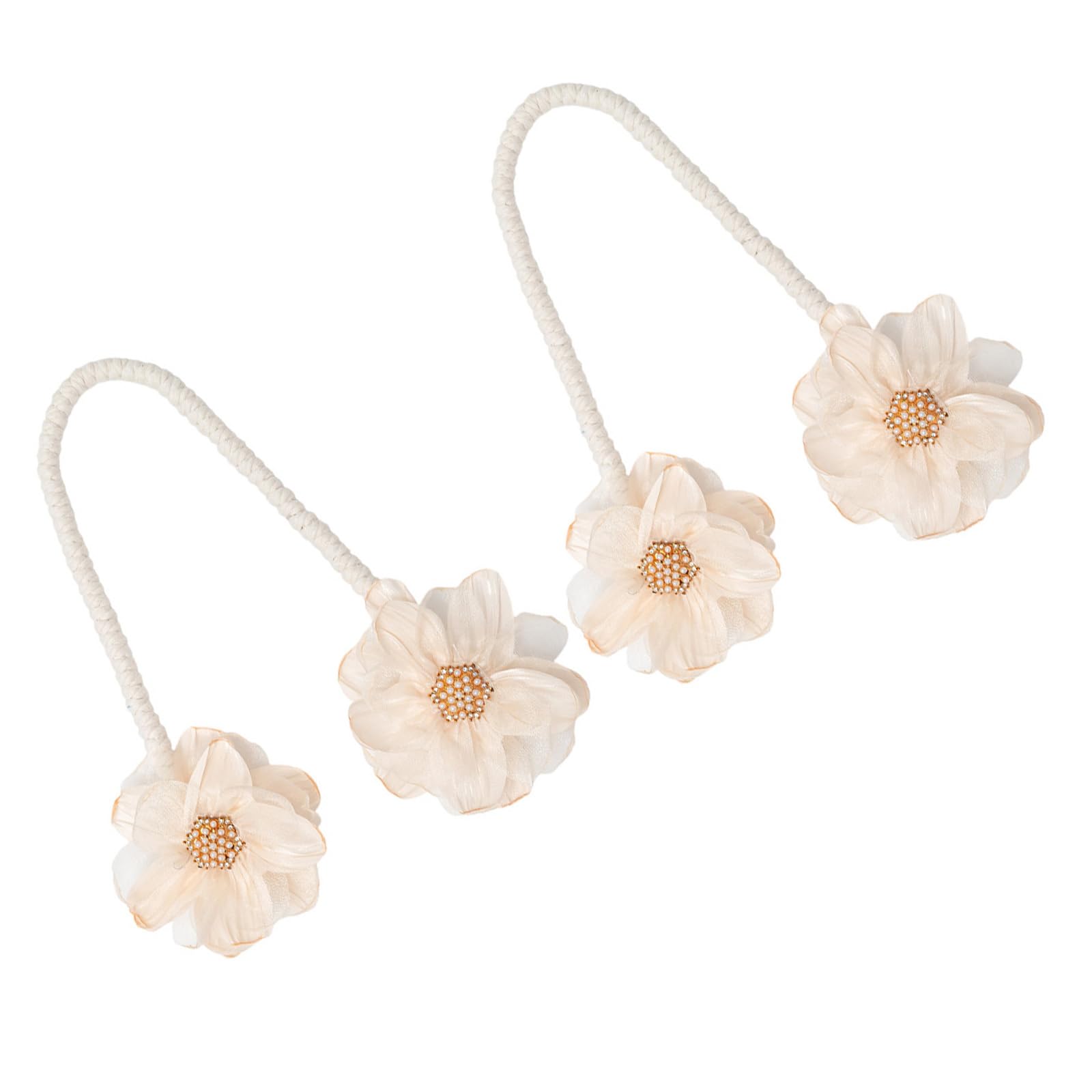 Of 2 Artistic Artificial Flower Curtain Buckles Adjustable Tieback for Home Decors Window Drapery Floral Holdback Tie Window Curtain Tiebacks Holdbacks