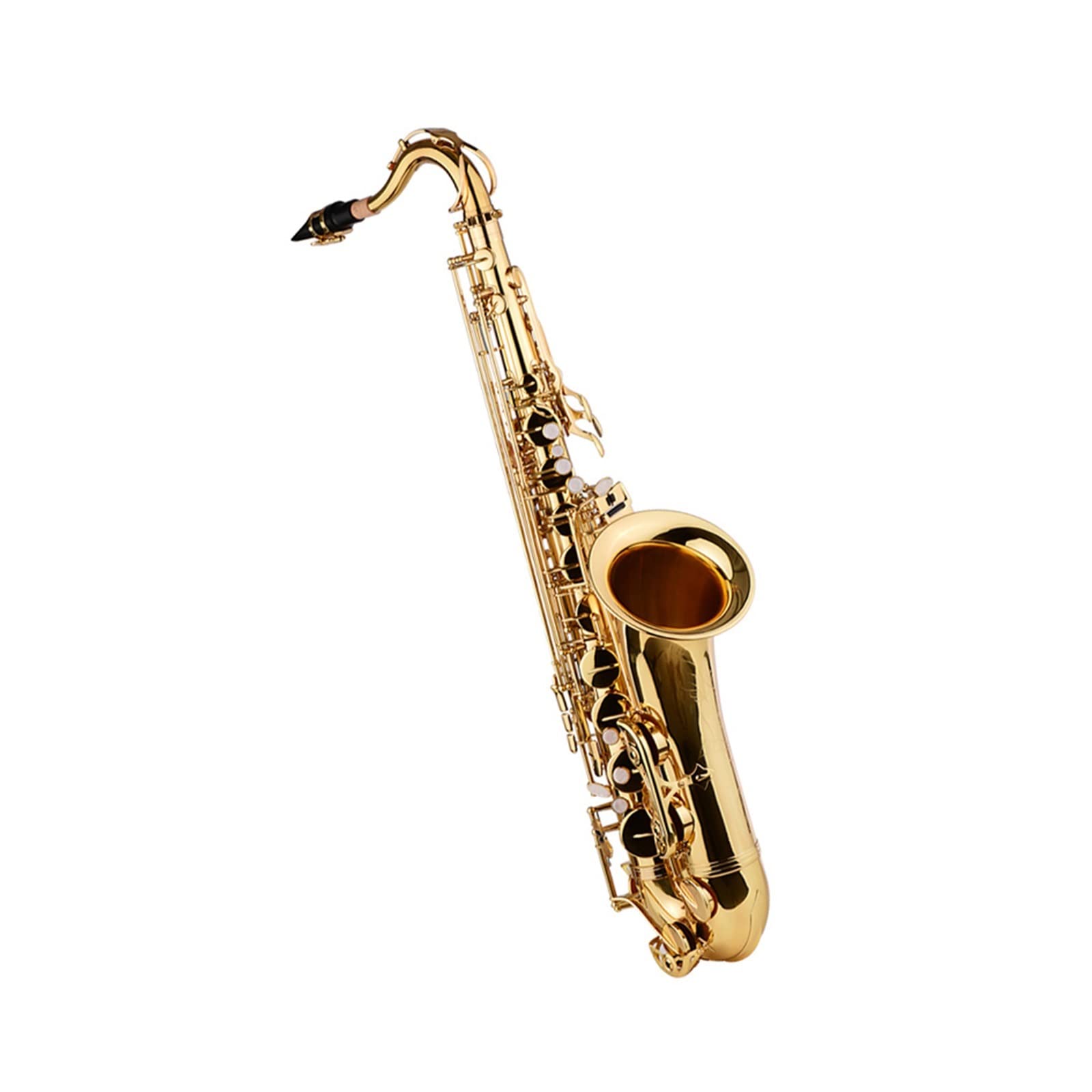 Strumento A Fiato SIB Sassofono Tenore Corpo in Ottone Oro con Custodia Guanti Sax Cinghie al Collo Sassofono principiante