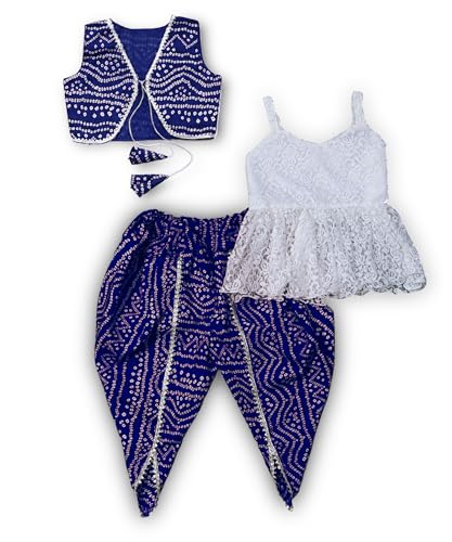 Image of Girl's Top And Dhoti and dupatta Set for 2-10 Year