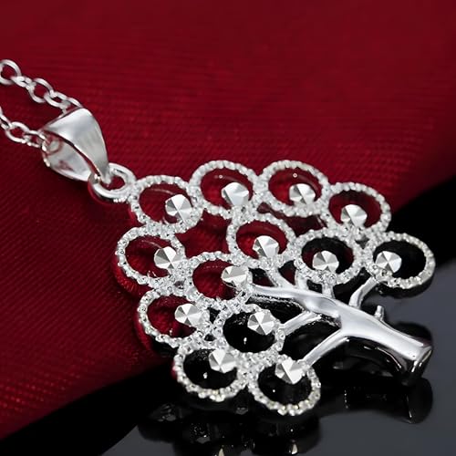Collier arbre de vie en argent sterling 925 avec pendentif ciselé