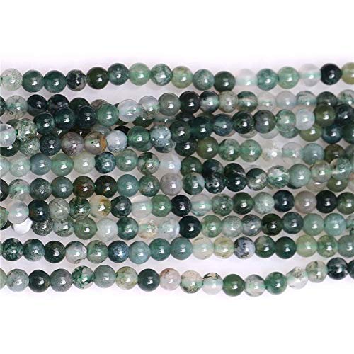 Genuine Green Moss Agate Beads for Jewelry Making Gemstone Semi Precious Stone Round 8mm Strand 15"(46-49pcs) - Image 3