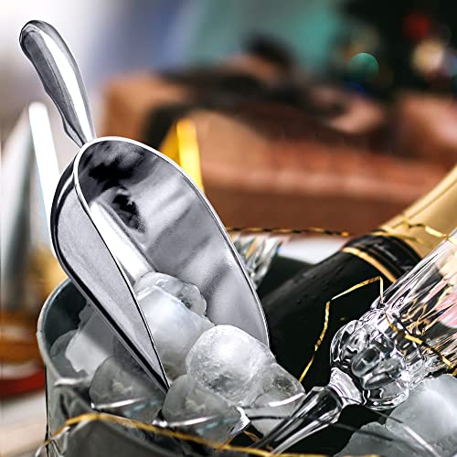 Image of Amazing Abby - Elsa - 12-Ounce Aluminum Ice Scoops (Set of 2), Cast Aluminum Utility Scoops, Food-Grade, Good for Home and Commercial Use, NOT Dishwasher-Safe, Hand-Wash Recommended