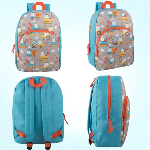Image of Trail maker 15 Inch Kids Backpacks for Boys & Girls | Preschool, Kindergarten, Elementary School Backpacks with Adjustable, Padded Straps (Construction Trucks)