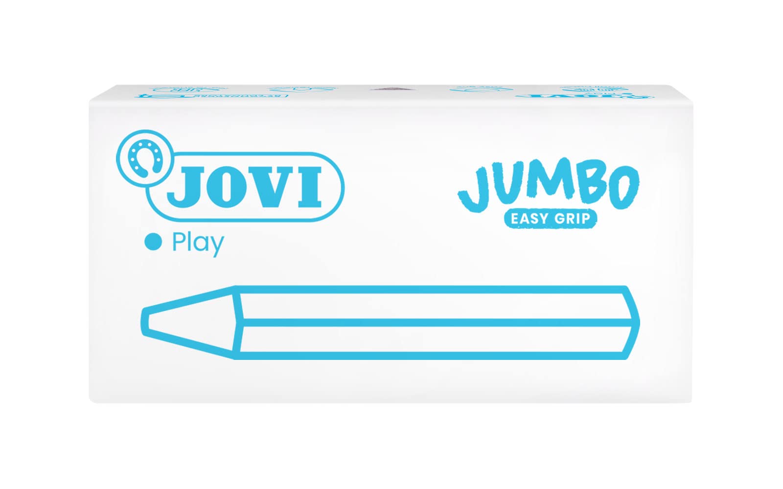 Jovi - Pastelli a Cera Jumbo Easy Grip, Confezione da 12 Cere triangolari, Colore Blu Scuro, Super Resistenti e performanti, Senza Glutine