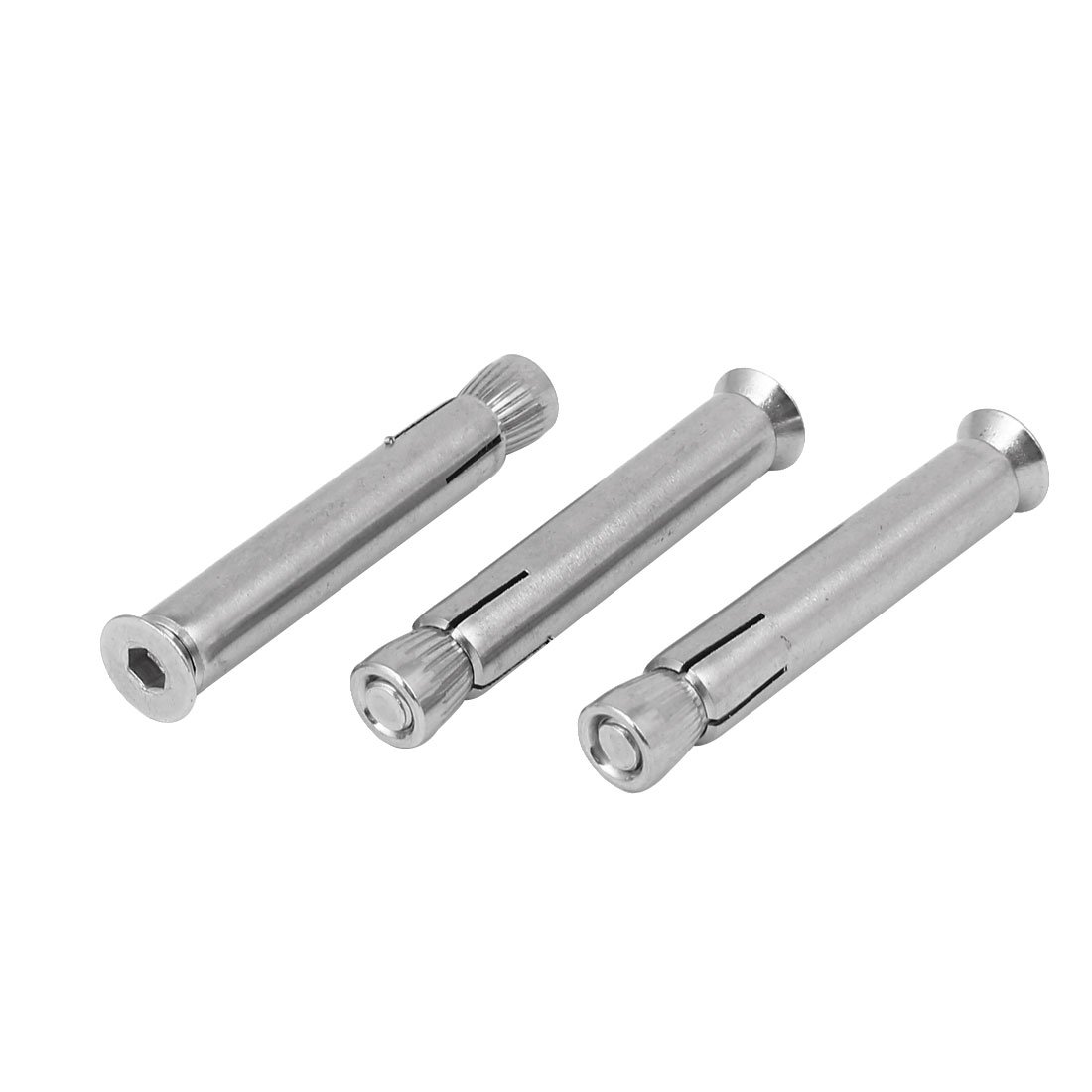 Aexit M6 x Nails, Screws & Fasteners 60mm 304 Stainless Steel Hex Socket Countersunk Head Sleeve Nut & Bolt Sets Anchor 3PCS