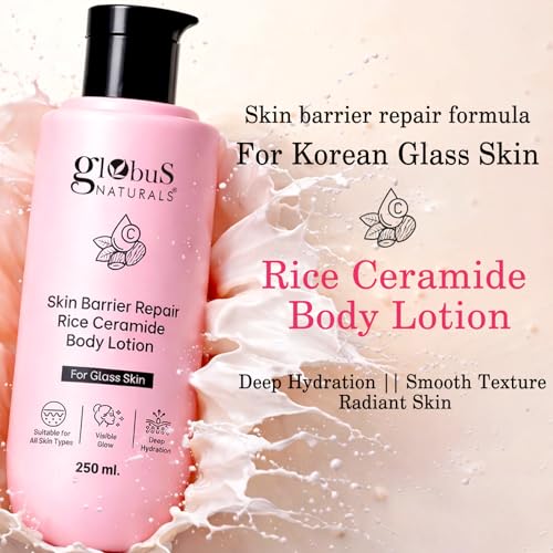 Image of Globus Naturals Skin Barrier Repair Rice Ceramide Body Lotion - Deep Hydration & Visible Glow for Glass Skin - All Skin Types - 250 ml
