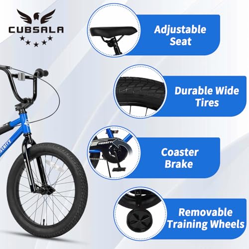 Image of 12 14 16 18 Inch Kids Bike BMX Style Bicycle with Training Wheels Coaster Brake for 2-10 Years Old Toddlers Boys Girls Multiple Colors