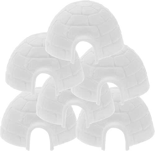 Miniatura 1 de Zerodeko Juego de 6 piezas de mini iglú, casa de juguete iglú, juguetes polares realistas, juguetes en miniatura, figuras de iglú ártico, mini iglú