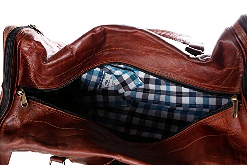 22 Inch Large Duffel Bag Travel Gym Sports Overnight Weekend Leather Bag2
