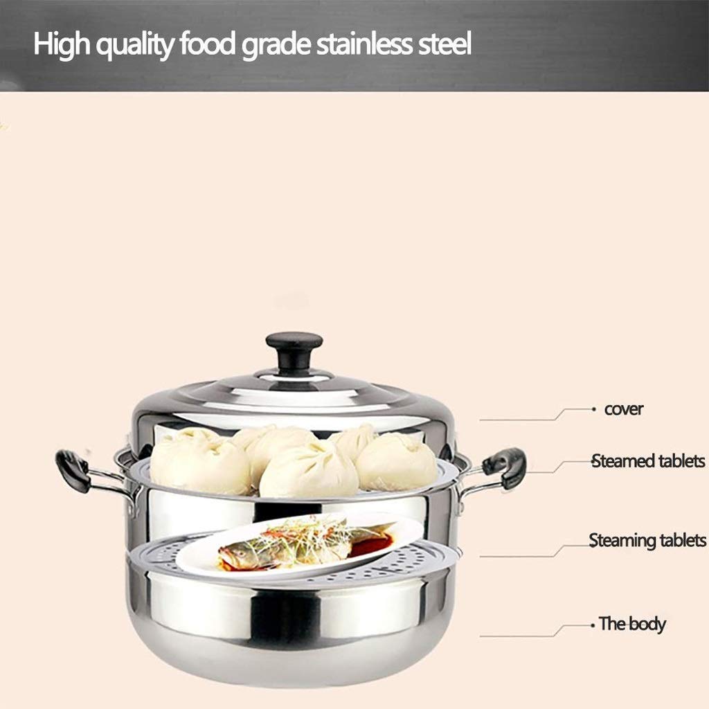 Vaporizador de Acero Inoxidable de 1 Nivel, Olla de cocción al Vapor de inducción de Alimentos, vaporizador de Utensilios de Cocina Dim Sum for Herramienta de Cocina