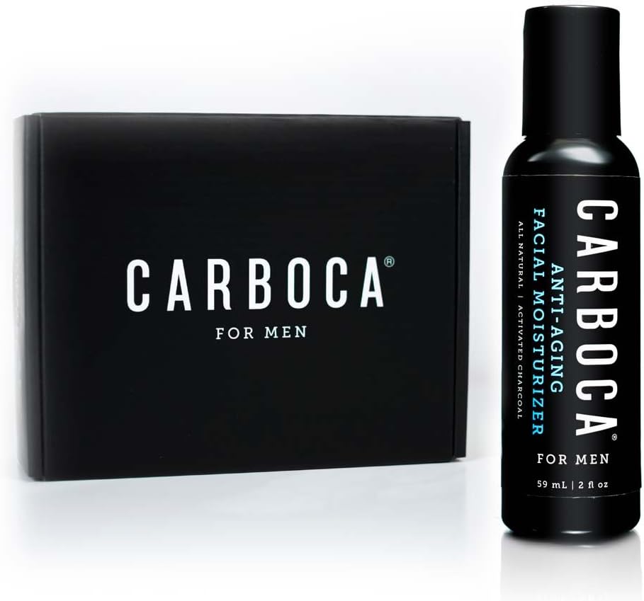 Men's Anti-Aging Face Lotion with Activated Charcoal - Moisturize and Repair Skin Daily - All Natural Ingredients, Safe for All Skin Types, Reverse Aging, Return Youth - Carboca
