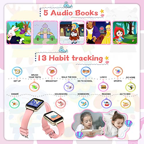 Smart-Watch-for-Kids-Watches-Kids-Game-Smart-Watch-Girls-Boys-Ages-4-12-Years-with-Music-Player-HD-Touch-Screen-23-Games-Camera-Alarm-Video-Pedometer-Flashlight-Kids-Smartwatch-Gift-Toys-Pink