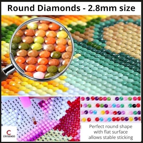 Image of CRYSENDO DIY Diamond Crystal Painting Kit | Embroidery 5D Rose Diamond Painting | Mosaic Cross Stitch Full Drill Diamond Painting | Ideal for Gifts, Home Wall Decor (23 X 30cm)